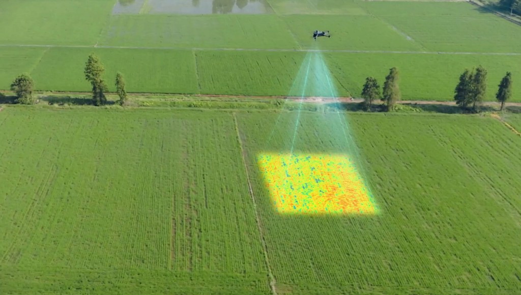 Drone Surveying a field in Yorkshire