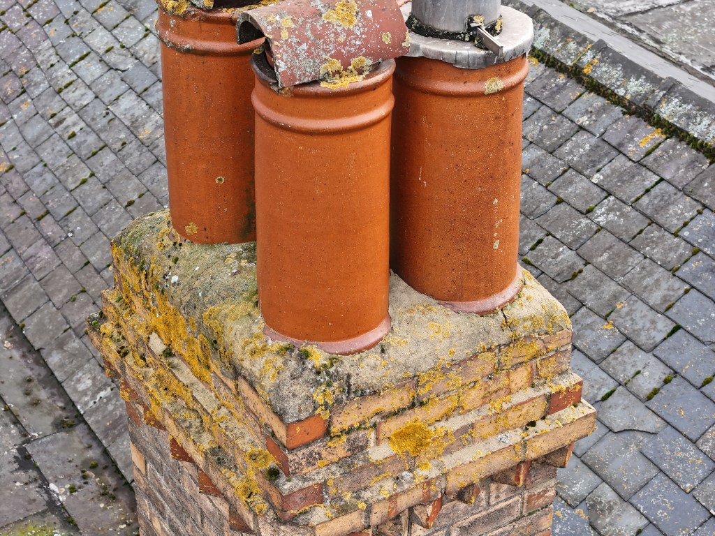 Detailed aerial image of a roof.